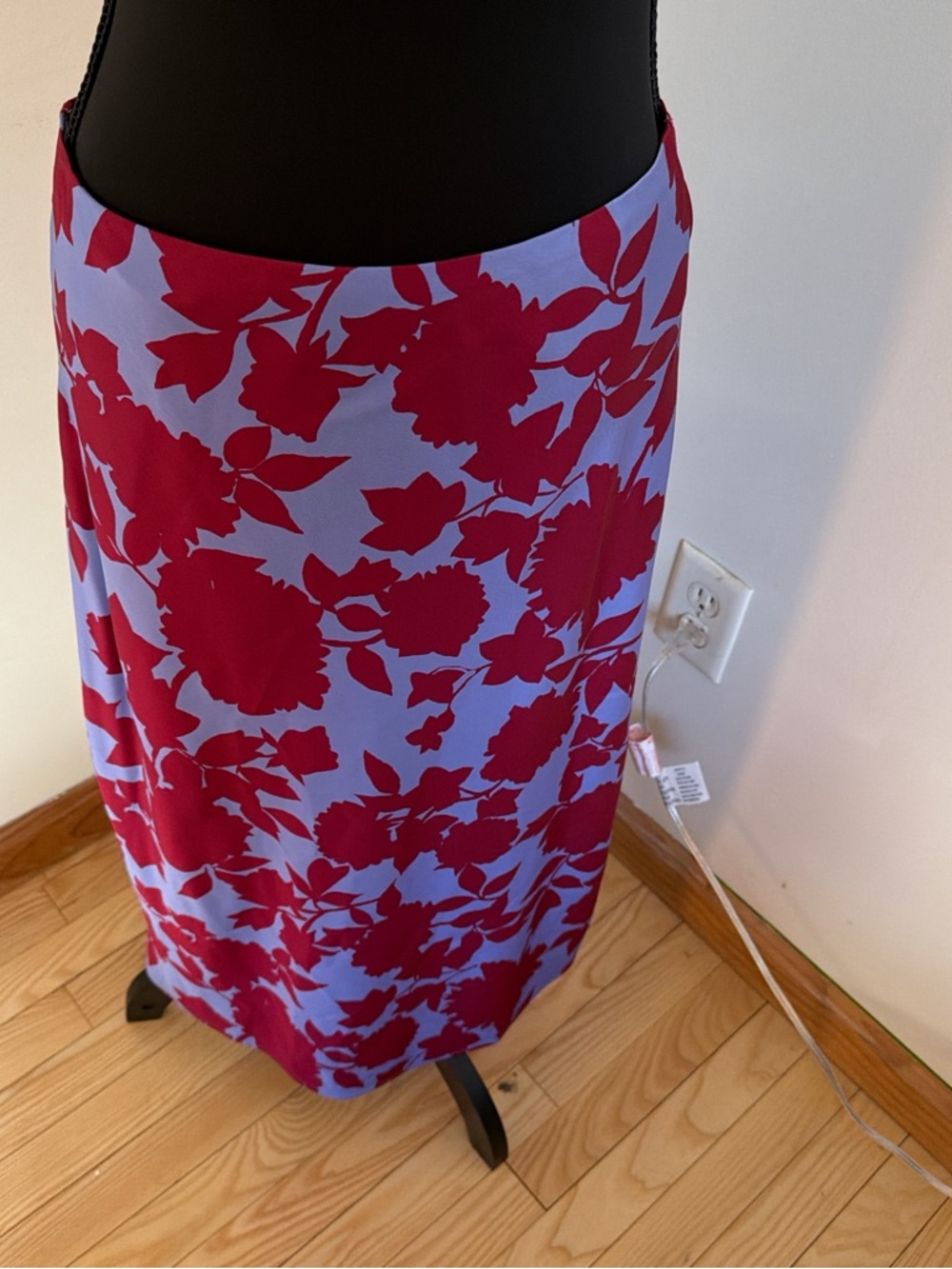 J. Crew Lavender and Burgundy Floral Midi Skirt